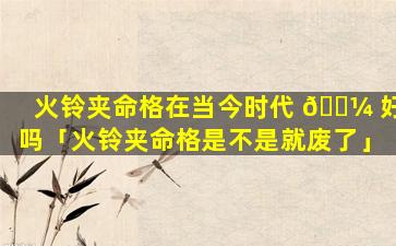 火铃夹命格在当今时代 🐼 好吗「火铃夹命格是不是就废了」